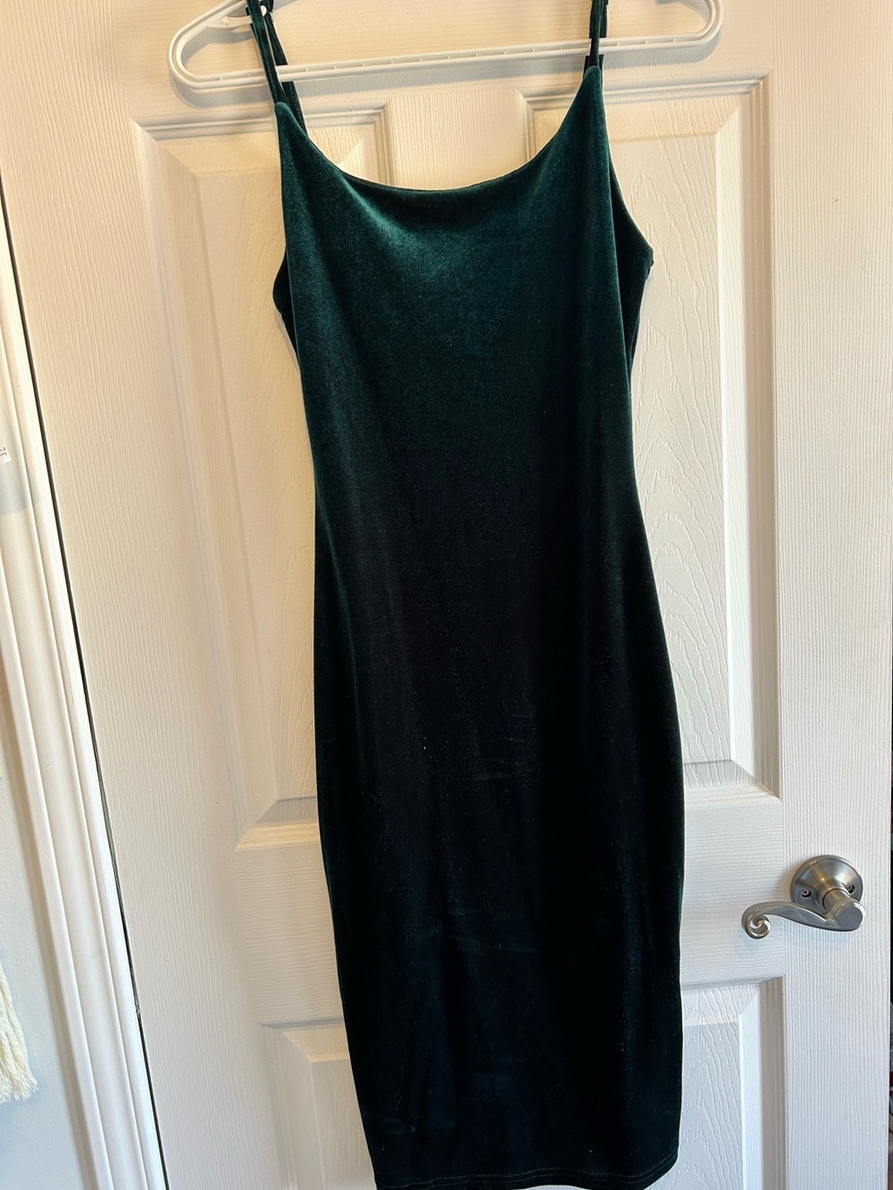 SHEIN Emerald Green Velvet Slip Midi Dress